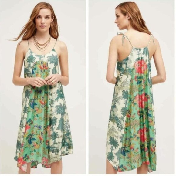 Maeve by Anthropologie Silk Blend Santee Swing Dress Size Small - Picture 1 of 7